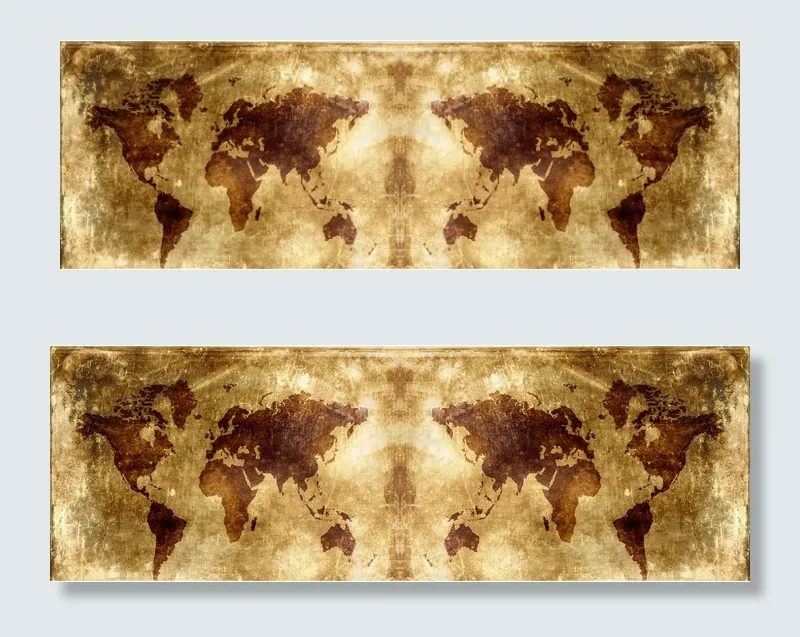 怀旧复古世界地图banner创意海...