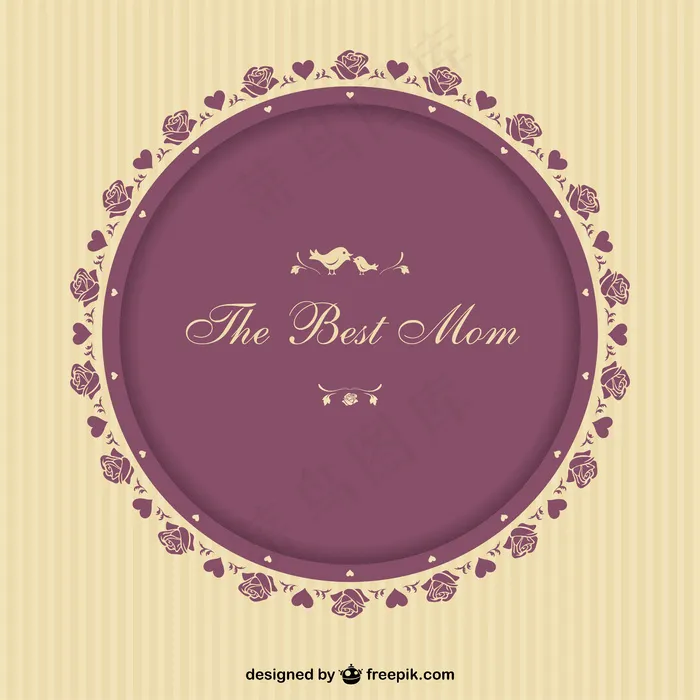 母亲节快乐，可打印ai矢量模版下载