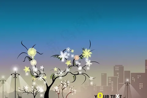 树木花叶子flash矢量动画