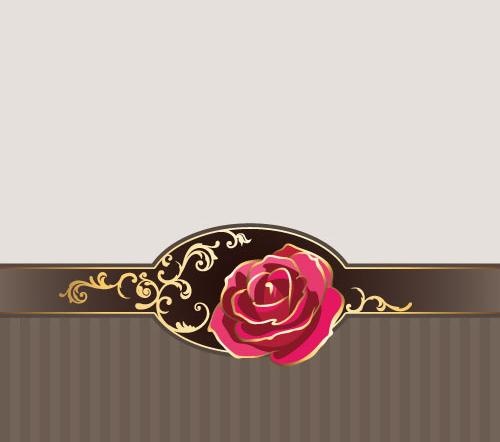 欧式玫瑰花边框背景图片