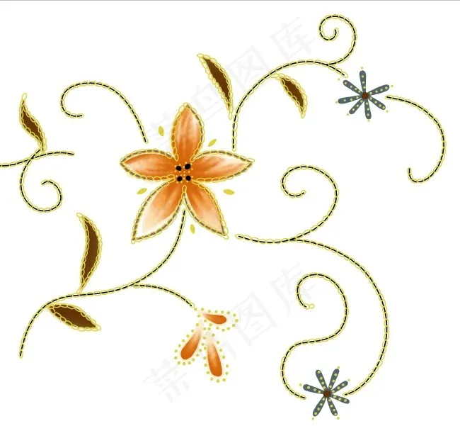 精美手绘花psd模版下载