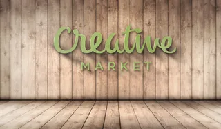 大气木板背景立体标志样机