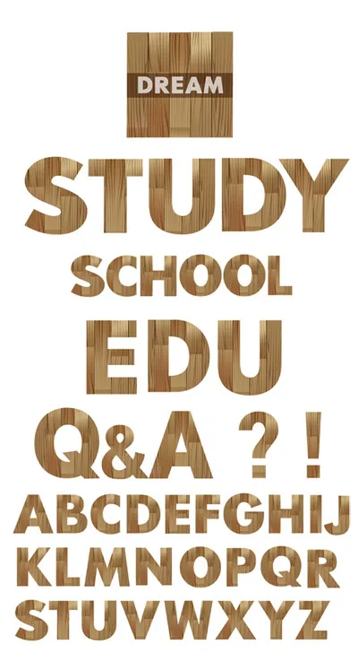 字母表中的字母简单木纹矢量素材ai矢量模版下载