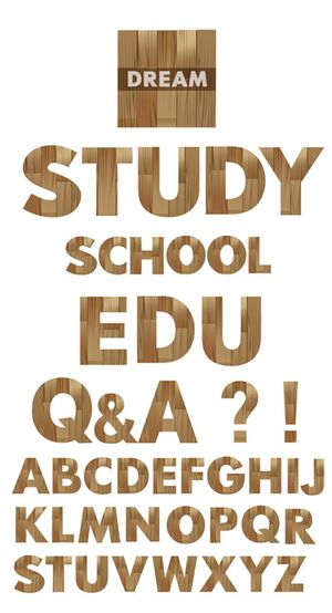 字母表中的字母简单木纹矢量素材