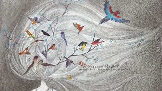 头发里的鸟群飞舞