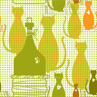 小猫卡通背景矢量素材02——可爱的...