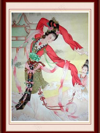 古代舞蹈工笔画图片