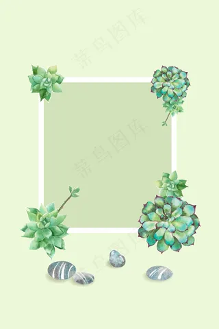 矢量水彩多肉植物背景
