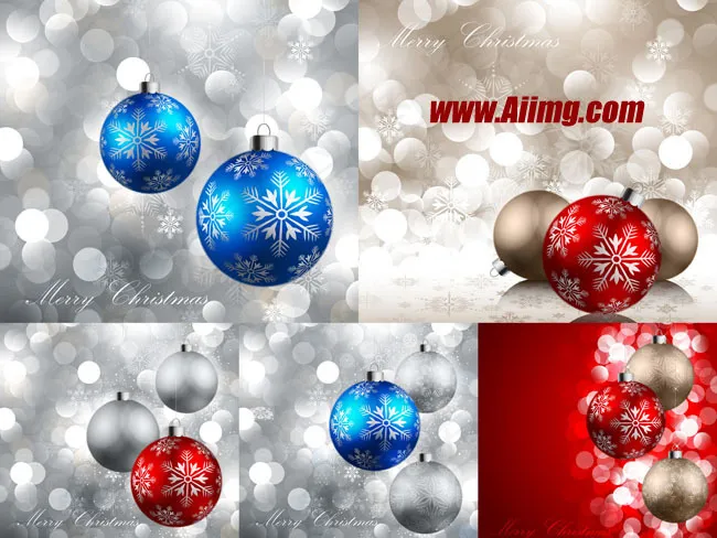 圣诞节挂球梦幻高光背景矢量素材eps,ai矢量模版下载