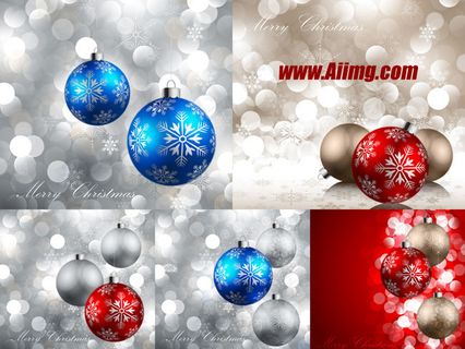 圣诞节挂球梦幻高光背景矢量素材