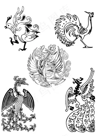 传统吉祥动物纹样凤凰