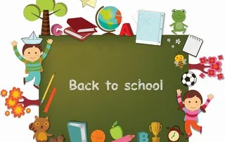 卡通小学生返校背景图片