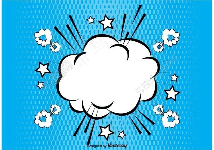 漫画风格的背景ai矢量模版下载