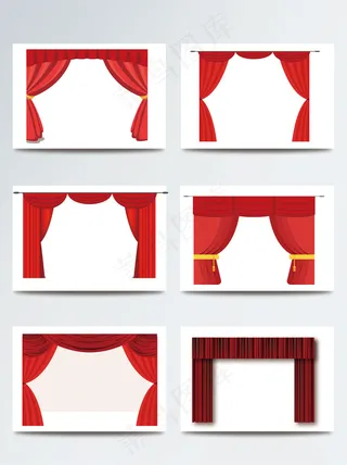 红色的幕布矢量图