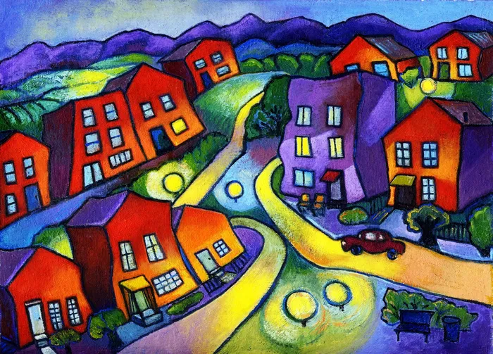 高清抽象风景油画