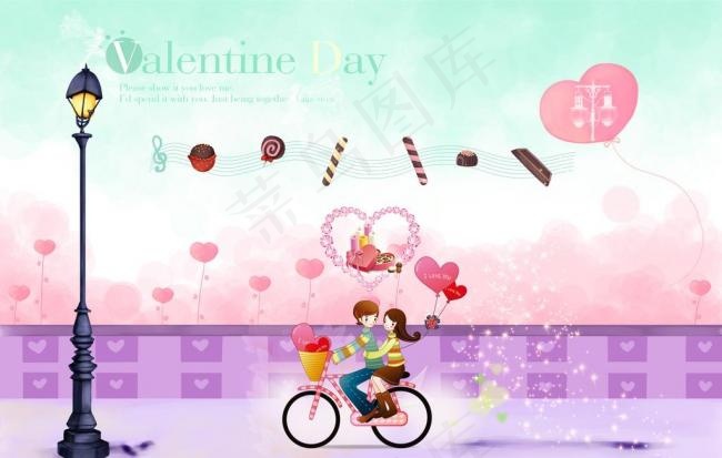 浪漫情人节插画图片