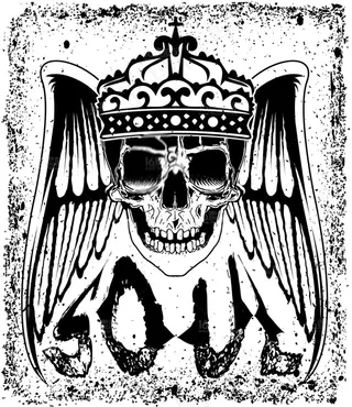 时尚炫酷骷髅印花图案设计矢量素材