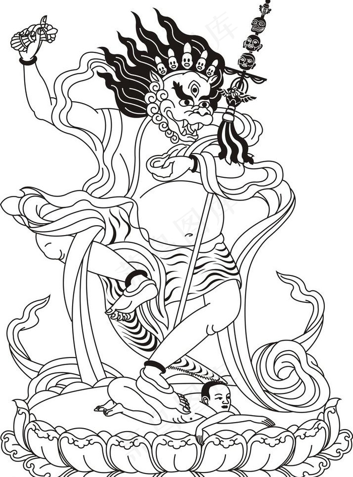 狮面空行母 cdr图片