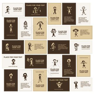 褐色手绘卡片04——矢量素材