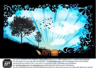 植物夜空背景图