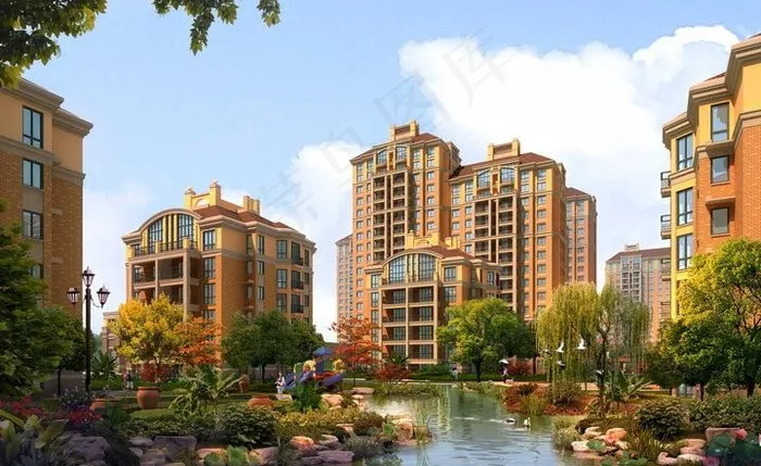 高档小区效果规划图图片(4000X2776(DPI:72))psd模版下载