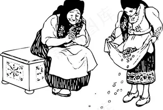 她在她的裙夹发现黄金的艺术