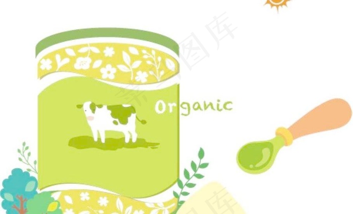 绿色牛奶背景图片