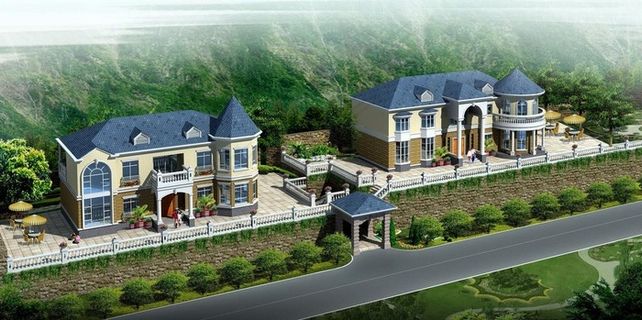 欧式别墅外观效果图图片