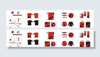 企业标志VI设计模板红色