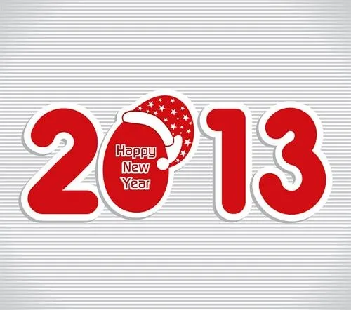 2013新年快乐数字创意背景二eps,ai矢量模版下载