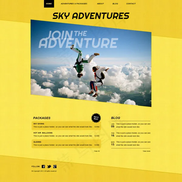 国外户外极限挑战网站PSDpsd模版下载