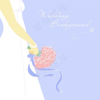 婚礼背景的新娘花束