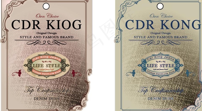 服装吊牌 欧式经典风图片