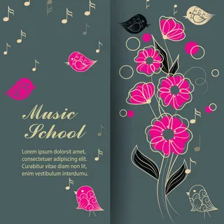 玫瑰花朵请柬折页贺卡矢量素材