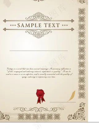 证书模板设计矢量素材01