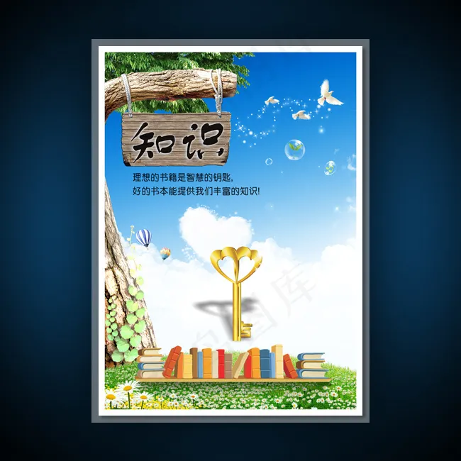 校园文化展板海报设计之知识(3543X4962(DPI:300))psd模版下载