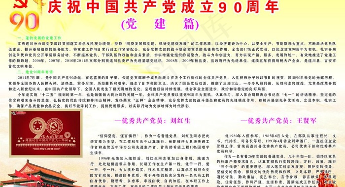 庆祝中国共产党成立90周年（党建篇...(1500X900)cdr矢量模版下载