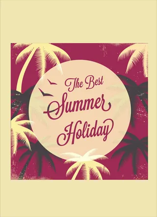 热带雨林元素扁平插画