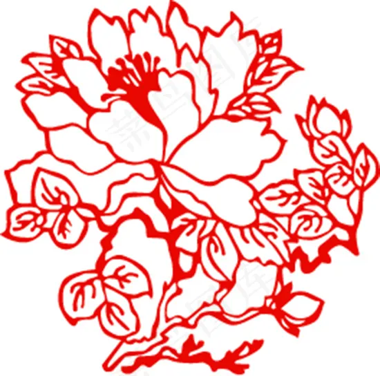 牡丹 牡丹花 矢量牡丹 线描牡丹ai矢量模版下载