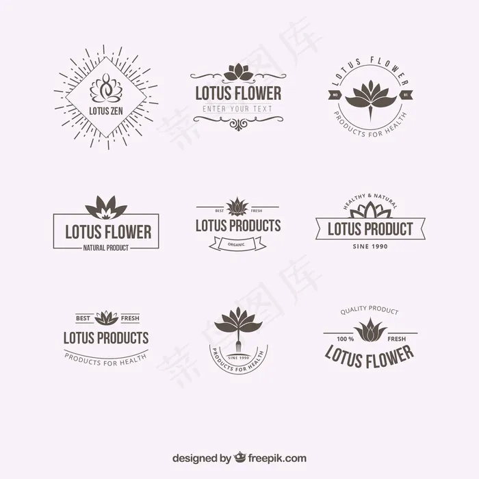莲花标志ai矢量模版下载