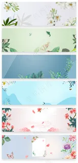 小清晰手绘花卉淘宝海报背景模板