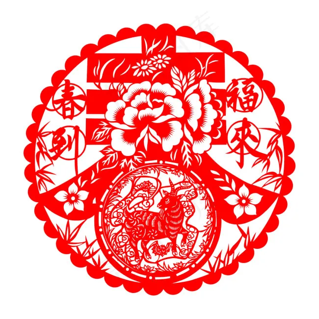 羊年春字psd模版下载