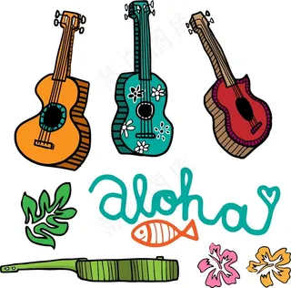 卡通尤克里里矢量素材