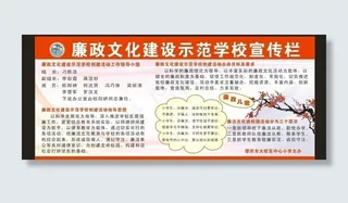 廉政廉洁学校廉政宣传栏图片