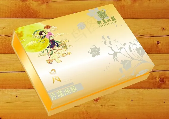 金色月饼礼盒 (平面图)图片cdr矢量模版下载
