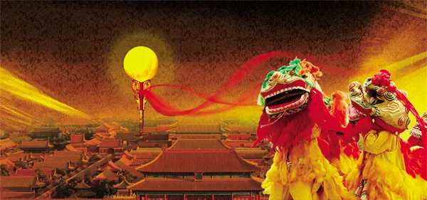 中国红舞狮(5906X2763(DPI:300))psd模版下载