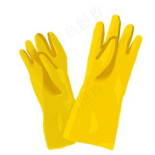 黄色的卡通橡胶手套黄色的卡通橡胶手套