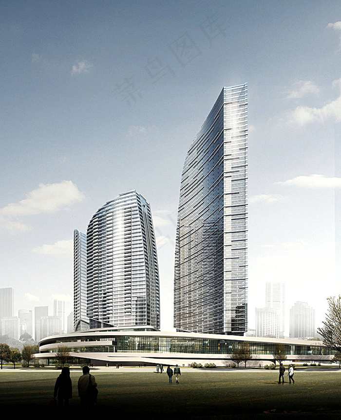 酒店宾馆建筑透视图