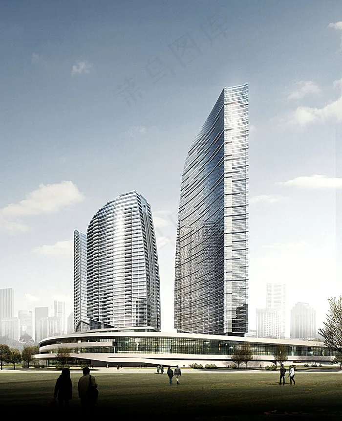 酒店宾馆建筑透视图(3250X4000(DPI:72))psd模版下载