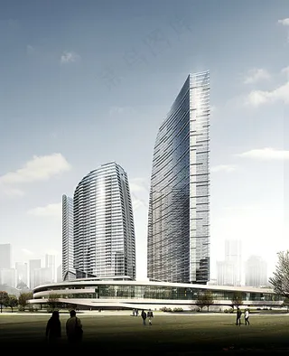 酒店宾馆建筑透视图